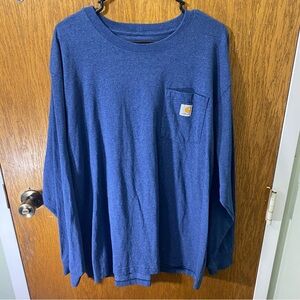 Carhartt loose fit Navy Long Sleeve Tee with Pocket
